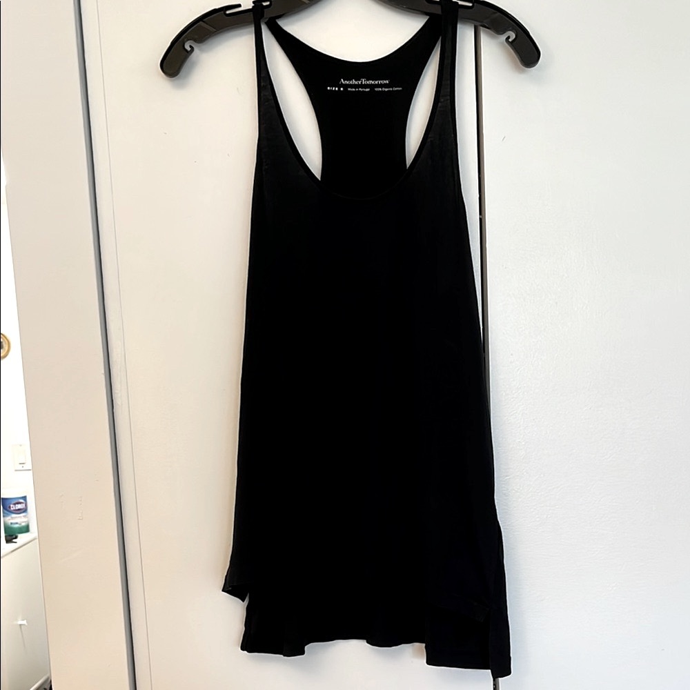 Another Tomorrow black relaxed fit yoga tank top size small women luxury brand